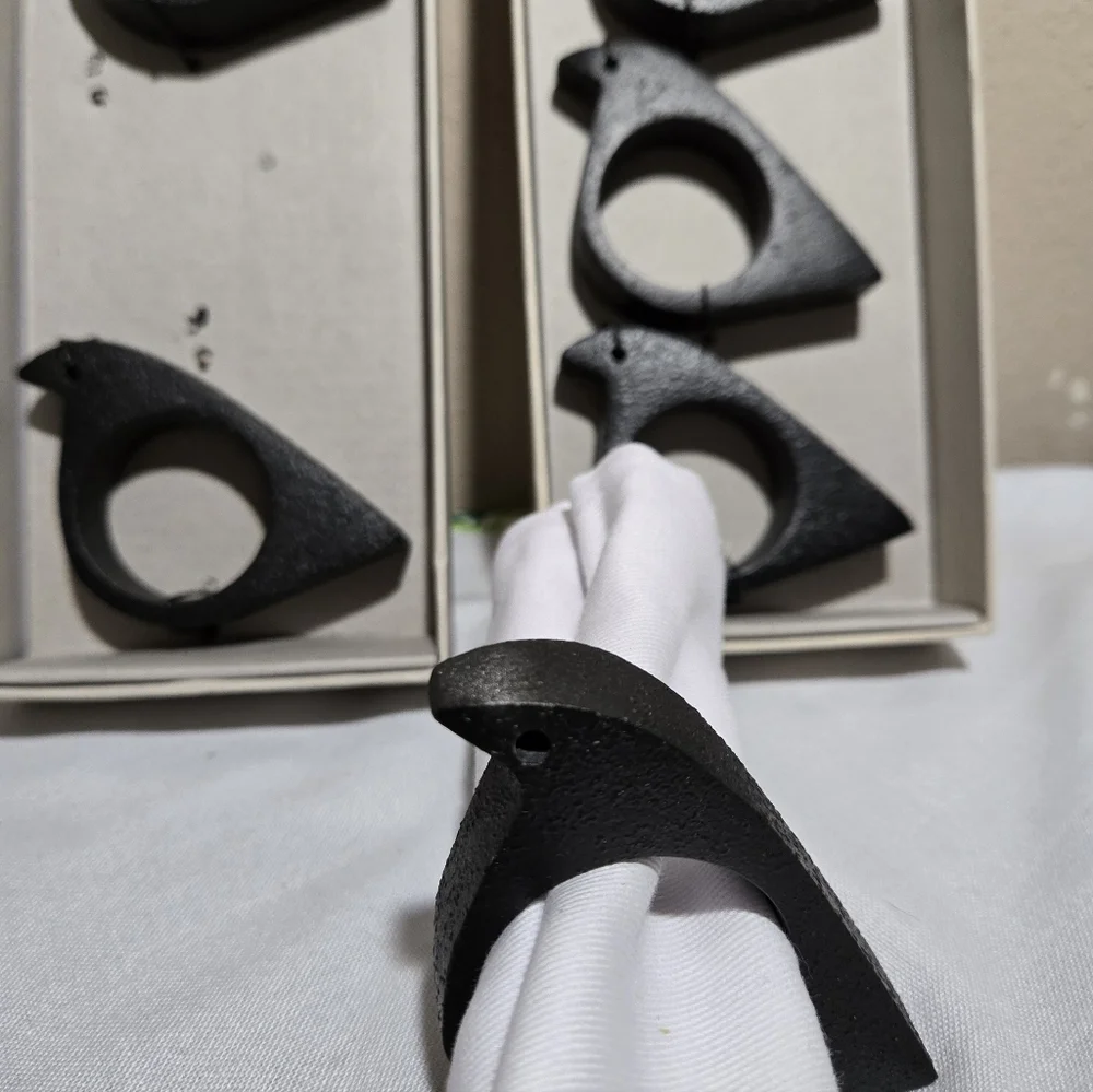 West Elm Set Of Eight Bird Metal Napkins Rings
